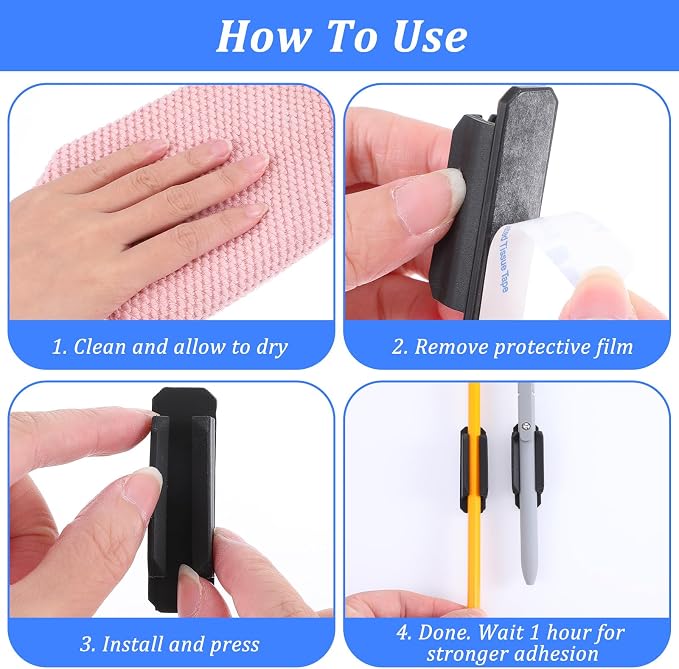 50pcs Silicone Pen Holder for Desk Adhesive Pencil Holders for Desk Silicone - Image 3