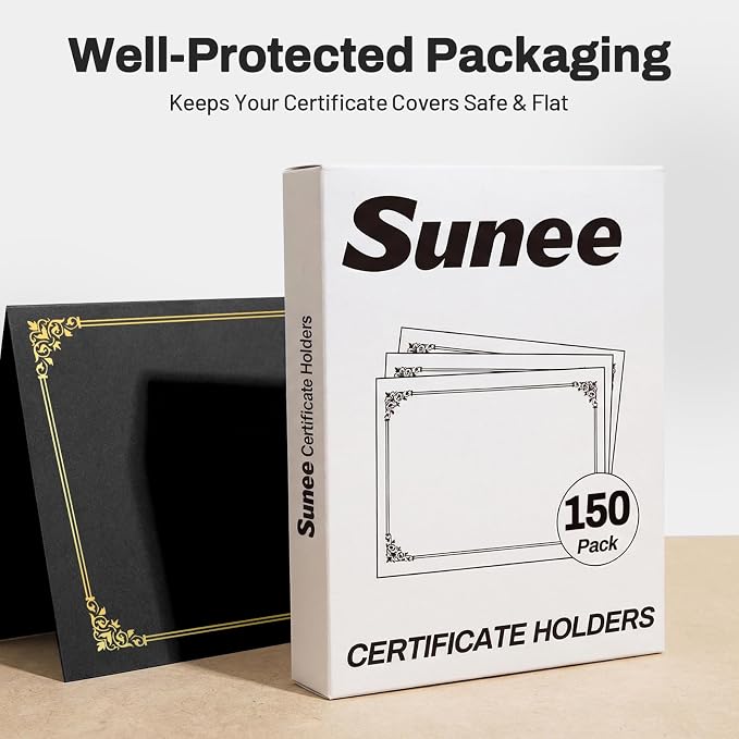 SUNEE Certificate Holders, Diploma Covers Gold Foil Border, - Image 6