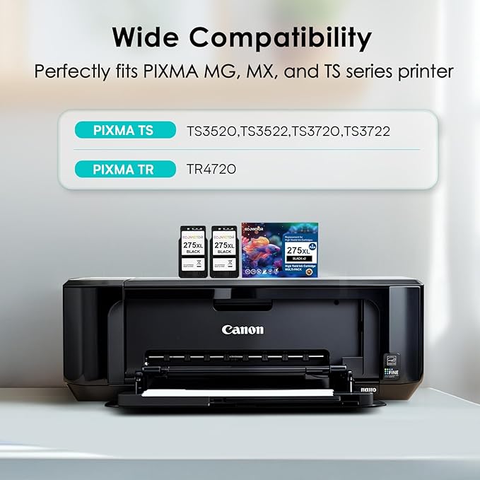 EcoVictor Remanufactured PG-275 Black Ink Cartridge Replacement for Canon 275XL PG275 Cannon PG-275XL PG275XL Black 2 Pack Ink for PIXMA TR4720 TR4700 TR4722 TS3522 TS3722 TS3500 TS3520 TS3700 Printer-DeskLoop Office