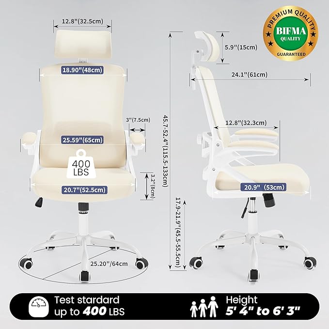 Fizzin Ergonomic Office Chair, 400 LBS Computer Chairs - Image 2