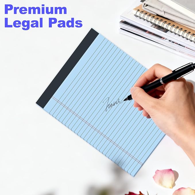 3 Pack Colored Legal Pads 8.5 x 11 Inch, Wide Ruled Notepads Lined Memo Note - Image 3