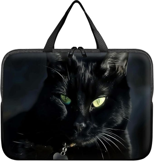 Laptop Sleeve Case Bag 15 inch, Black Cat Slim Carrying Case Durable Handbag Travel Laptop Bag for 15 inch MacBook Air M3/M2/15 Pro/Surface Laptop 7/6/5/4/3/ Dell XPS 15 Plus