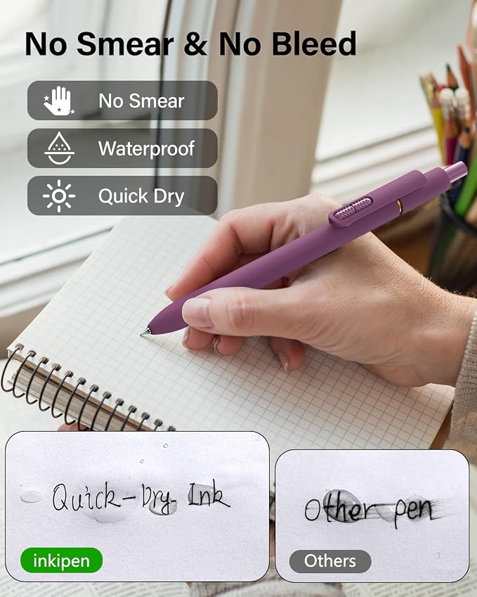 inkipen- 16 Pack Pens, Gel pens Black Ink, Fine Point, Quick-Drying Smooth - Image 3