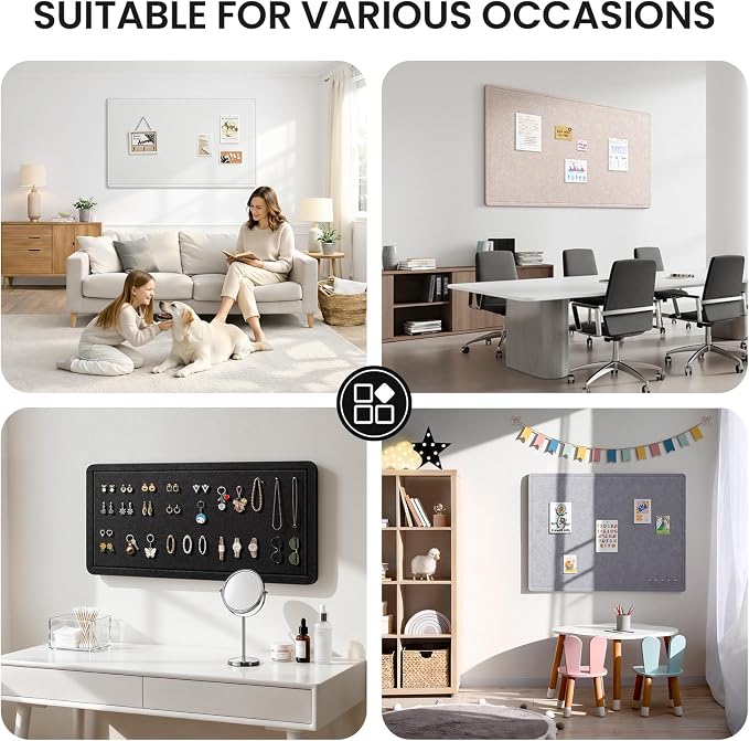 Large Bulletin Board, 35 X 17 Inches Felt Cork Board - Image 7