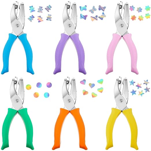 Lothee 6 Pcs Hole Punch Shapes Single Hole Paper Punchers by Lothee