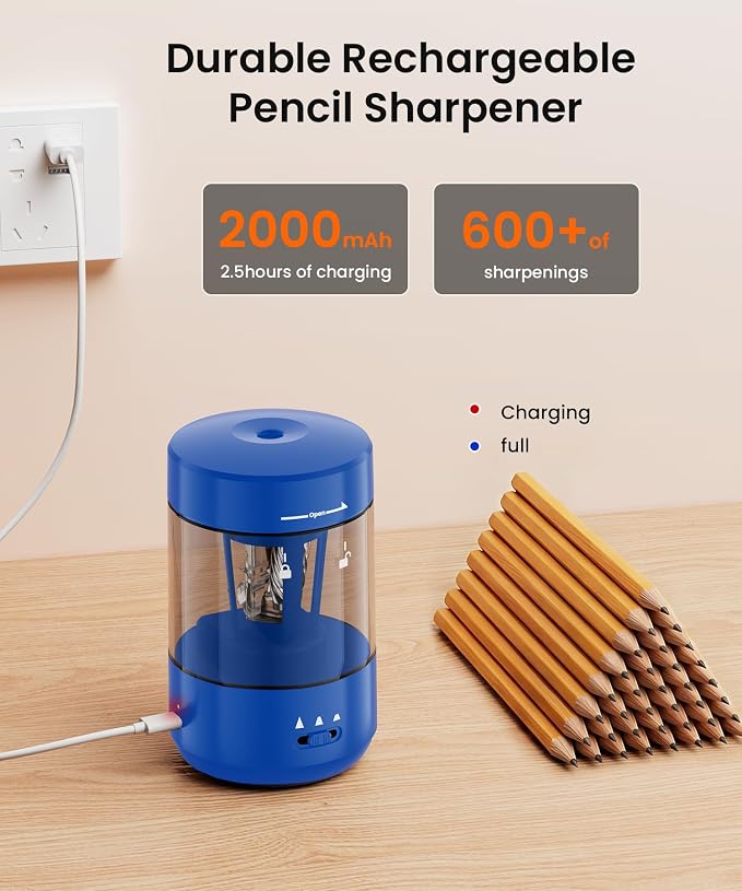 Electric Pencil Sharpener for Classroom, Fully Automatic Pencil Sharpener for - Image 5