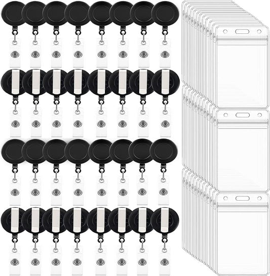 100 Pack Retractable Badge Reel Clips by Beieverluck