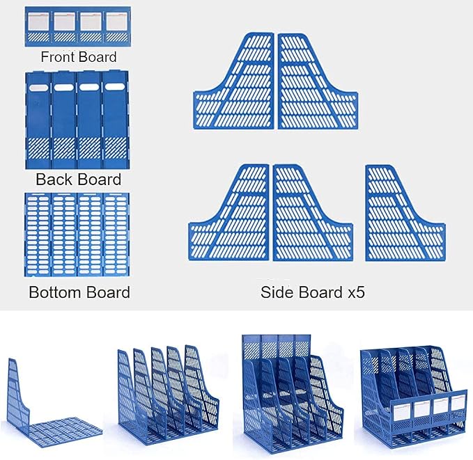 SAYEEC Sturdy Magazine Organizer Folder Desktop 4 Compartment File Holders - Image 9