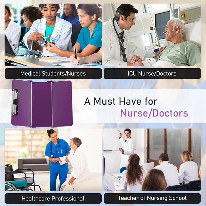 Nursing Clipboard Foldable w/Nursing Edition Cheat Charts, 3 Layers Aluminum - Image 7