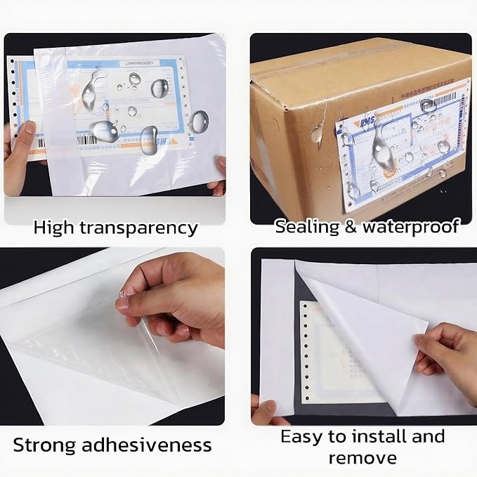 200PCS 6.7" x 10" Clear Packing List Envelopes, Self-Adhesive Packing Slip - Image 4