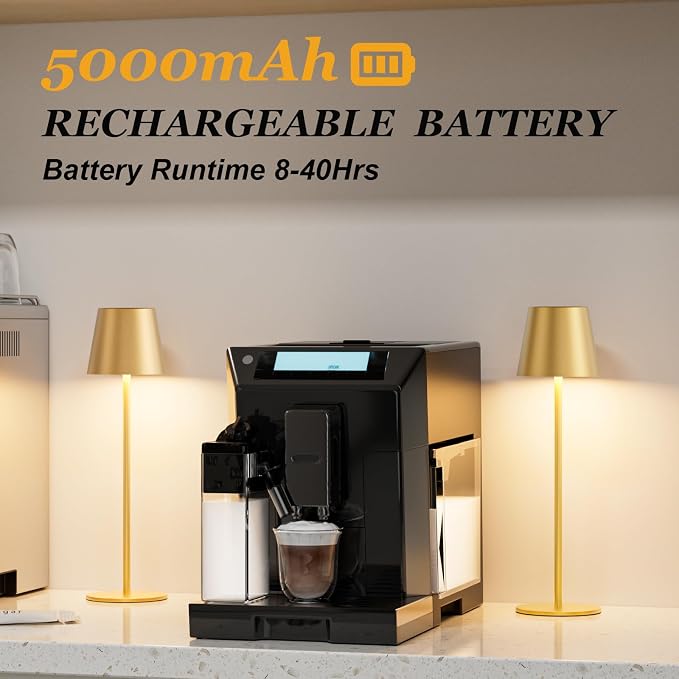 Kakanuo Cordless Table Lamp Rechargeable Gold - Image 6
