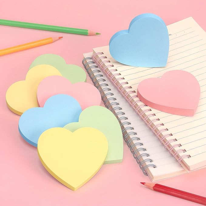 Heart Shape Sticky Notes 4 Color Pastel Colorful Sticky Pad 75 Sheets/Pad - Image 7