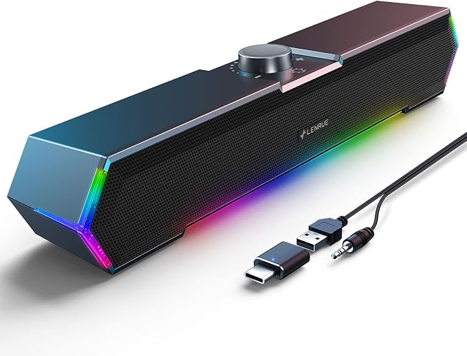 LENRUE G11 Computer Speakers for Desktop, Touch Lights PC Speakers by LENRUE