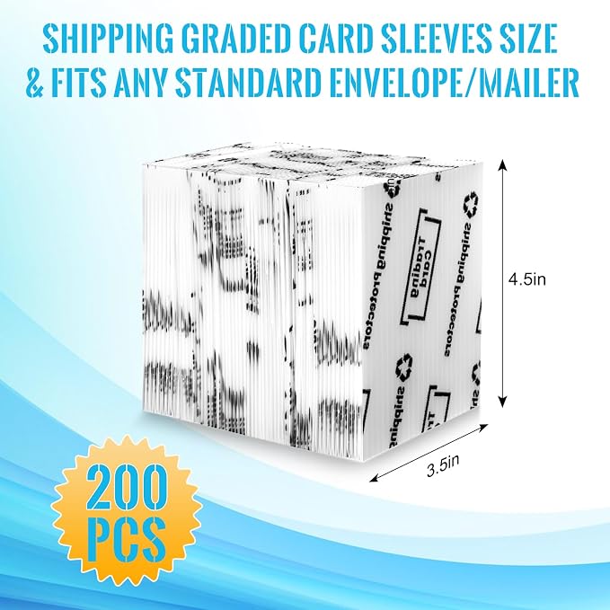 200+1 Pack Trading Card Shipping Protector 3.5'' x 4.5'', Coldairsoap Sports - Image 2