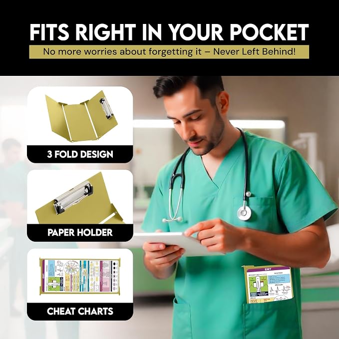 Nursing Clipboard EMT Edition 3 Layers Aluminum Foldable Nurse Clip Board - Image 5