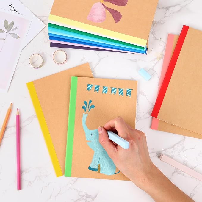 LABUK 15pcs A5 Composition Notebook Journals Bulk, Kraft Lined Notebooks - Image 3
