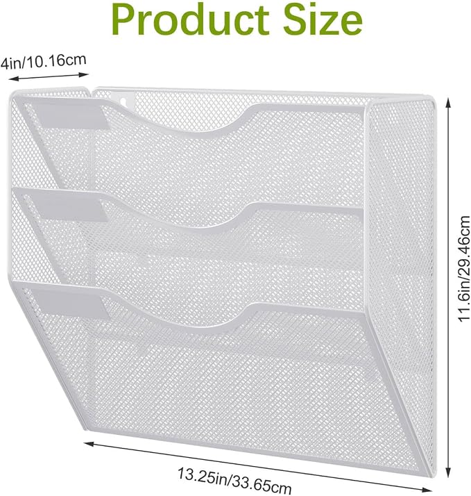 EasyPAG 3 Pocket Mesh Wall File Organizer, Hanging Paper Folder Holder - Image 7
