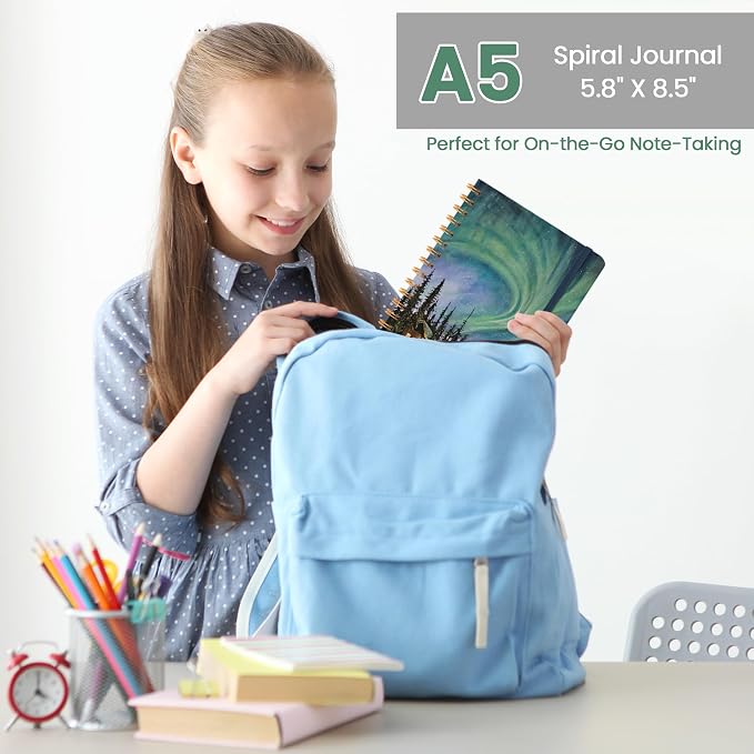 CICPAP Lined Spiral Journal Notebook, A5 College Ruled Notebook - Image 6