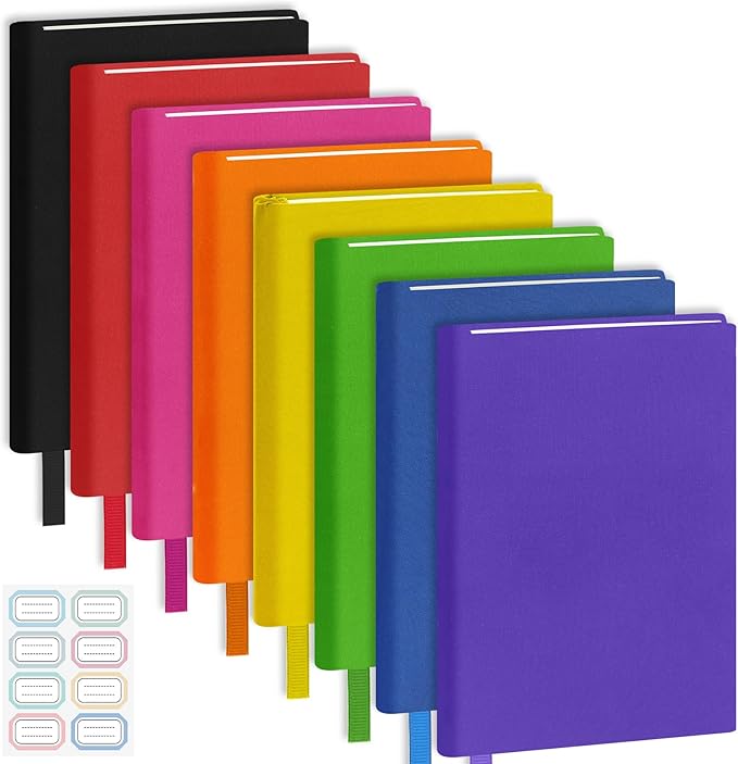 Jumbo Book Covers 8 Pack Reusable Fabric Book Cover Protective Books Covers 9 x 11 Inch Colorful Stretchable Books Sleeve Cover with Label Sticker for Most Hardcover Textbooks Up to 10 x 12.5 Inch-DeskLoop Office