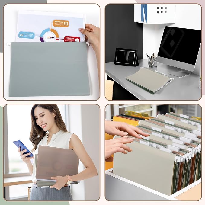 gisgfim 16pack Poly Plastic Hanging File Folders Letter Size 11.8 x 8.85 Inches - Image 5