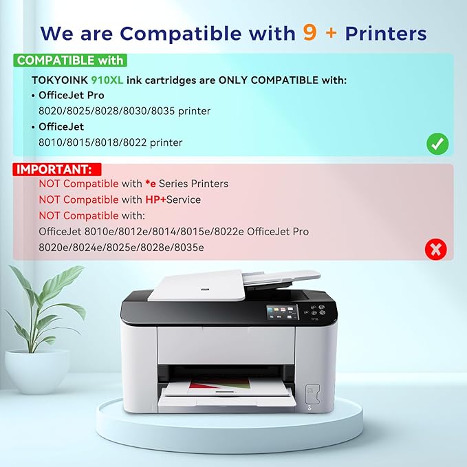 910XL Ink Cartridges for HP Printers Replacement for HP 910XL Ink Cartridges Combo Pack HP910XL Work for Officejet Pro 8020 8025 8028 8030 8035 8022 Printer (Black and Color, 4 Pack)-DeskLoop Office