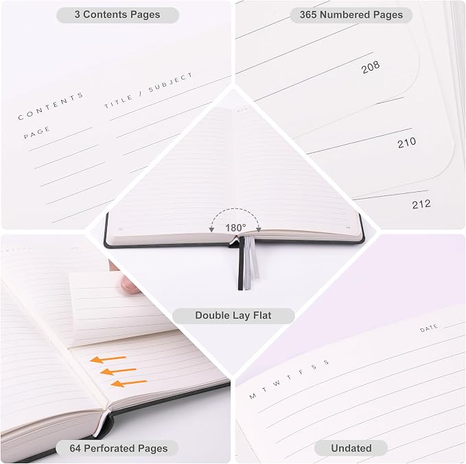 &And Per Se Lined Journal Notebook, 365 Pages, 5.7'' x 8'' 100GSM Thick Paper - Image 4