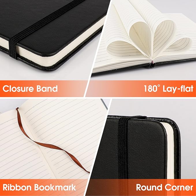 8 Pack Lined Journal Notebook for Work, A5 Hardcover, for Writing, Note Taking - Image 4