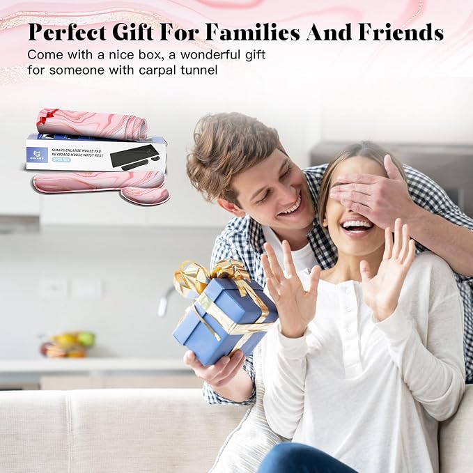 Gimars 4 in 1 Mouse Pad and Keyboard Wrist Rest Set, Large Mouse Pad - Image 9