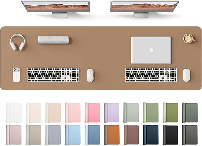 YSAGi Leather Desk Protector, Office Mat, Large Mouse Mat, Non-Slip PU Leather by YSAGi