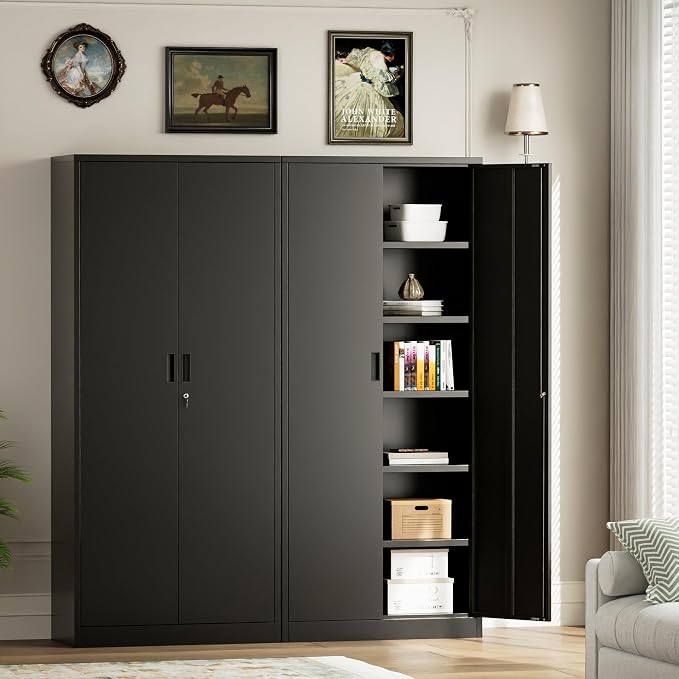 TaskStorz Metal Garage Storage Cabinets, 71” Tall Metal File Cabinet - Image 8