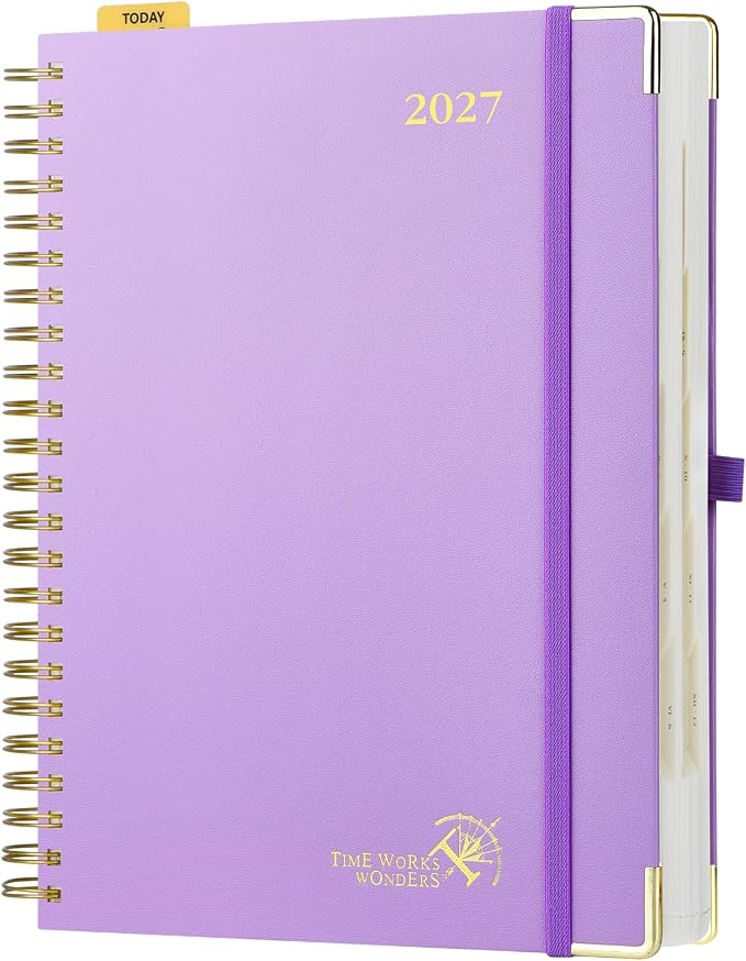 POPRUN 2027 Daily Planner One Page Per Day, Large 8.5" x 12", Calendar Book by POPRUN