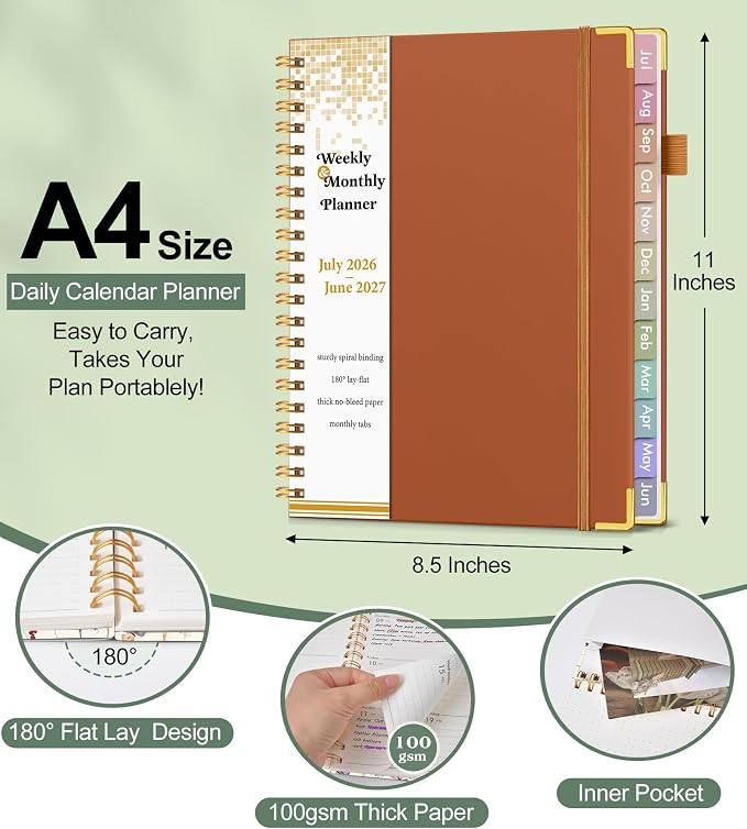 Academic Planner 2026-2027, Hardcover Weekly and Monthly Calendar Planner from - Image 5