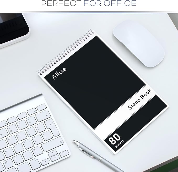 Steno Pads Spiral 6x9-12 Pack Assorted Bright Colors - Perfect for Work, School, and Home Use, Easy Tear-Off Pages, Gregg ruled, White Paper - No Ink Bleeds - 80 Sheets-DeskLoop Office