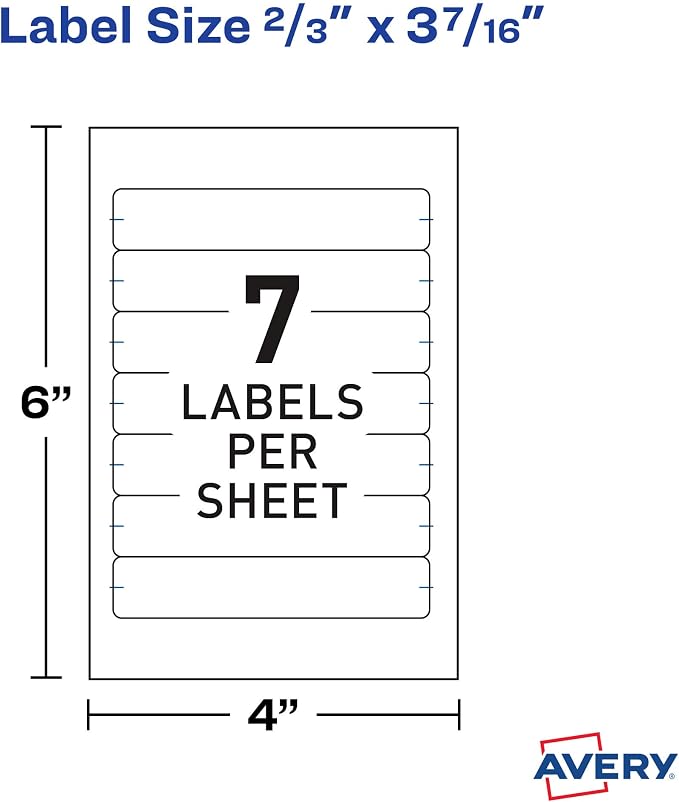 Avery Easy Peel File Folder Labels on 4" x 6" Sheets, 2/3" x 3-7/16", 3 Pack - Image 7