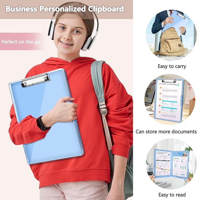 SFLHHDM Clipboard with Storage, Heavy Duty Clip Boards 8.5x11 with 2 Storage - Image 7