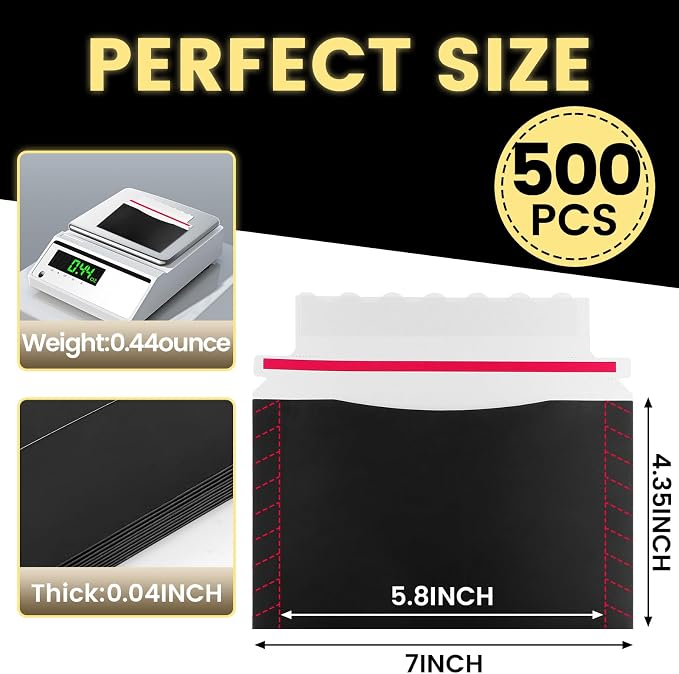 500 Pack Mailer Trading Card Envelopes，7" x 4.35" Trading Card Mailers - Image 4