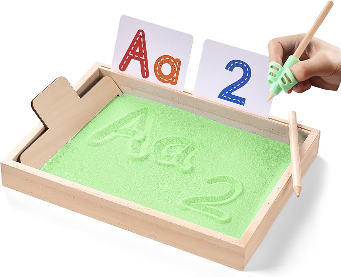 Montessori Sand Tray for Kids, Writing Play Sand Tray by MORITECK
