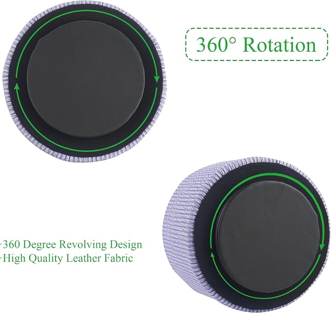 Hennaja Round Leather Art Supply Organizer, Remote Control Holder, 360 Degree - Image 4