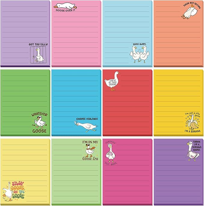 12 Pcs Funny Sticky Notes for Work 4x3 Inches Sarcastic Self Adhesive Notepads by Saypacck