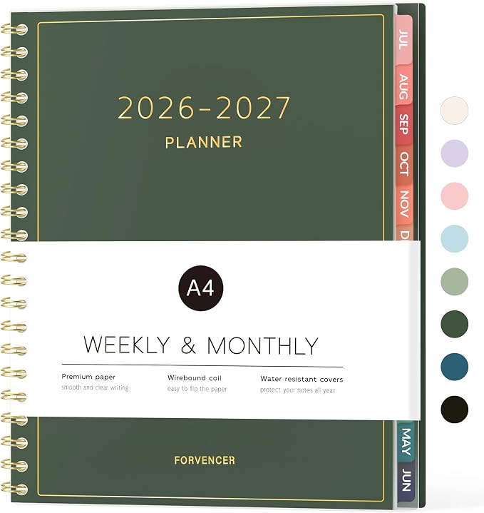 Forvencer Academic Planner 2026-2027, Weekly & Monthly Calendar Planner by Forvencer
