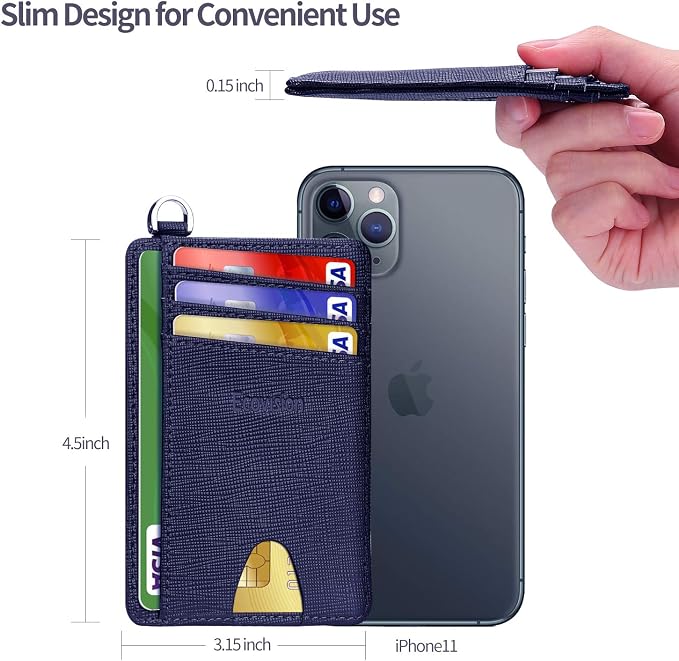 Slim Minimalist Front Pocket Wallet, RFID Blocking Credit Card Holder Wallet - Image 6