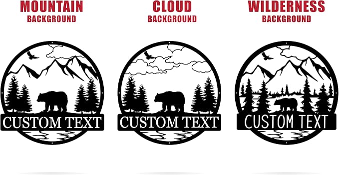 Wilderness Bear Cabin Name Sign | Mountain & Rustic Metal Bear | Personalized - Image 6
