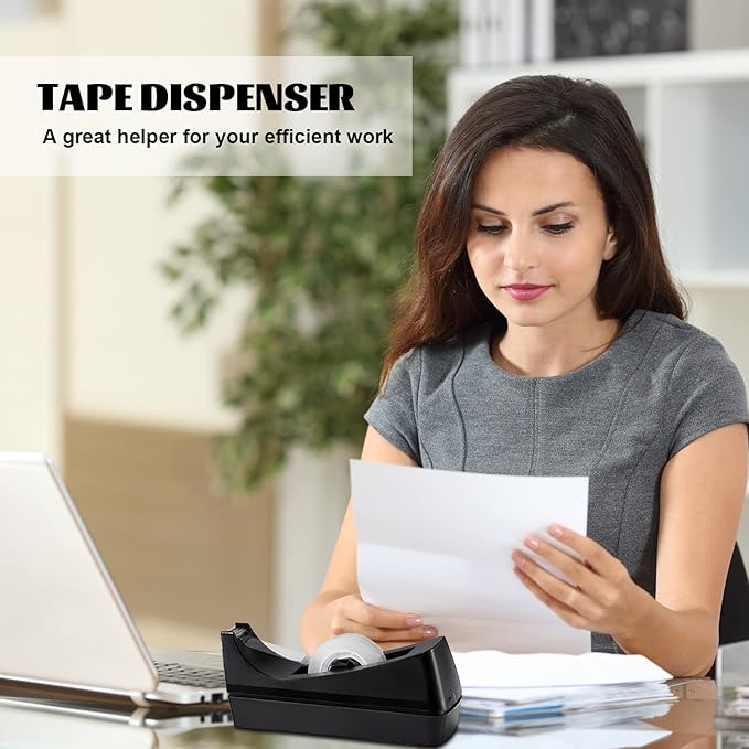 6 Pack Desktop Tape Dispenser Tape Roll Non Skid Base Tape Dispensers for Office Home School (Tape Not Included)-DeskLoop Office