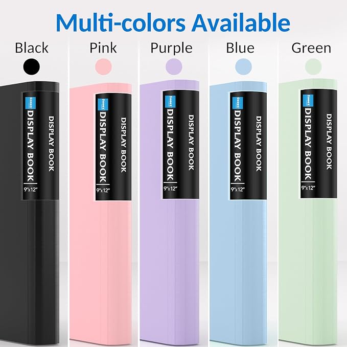 Sooez Art Portfolio 9"x12", 72 Pockets Large Portfolio Folder Display 144 Pages - Image 7