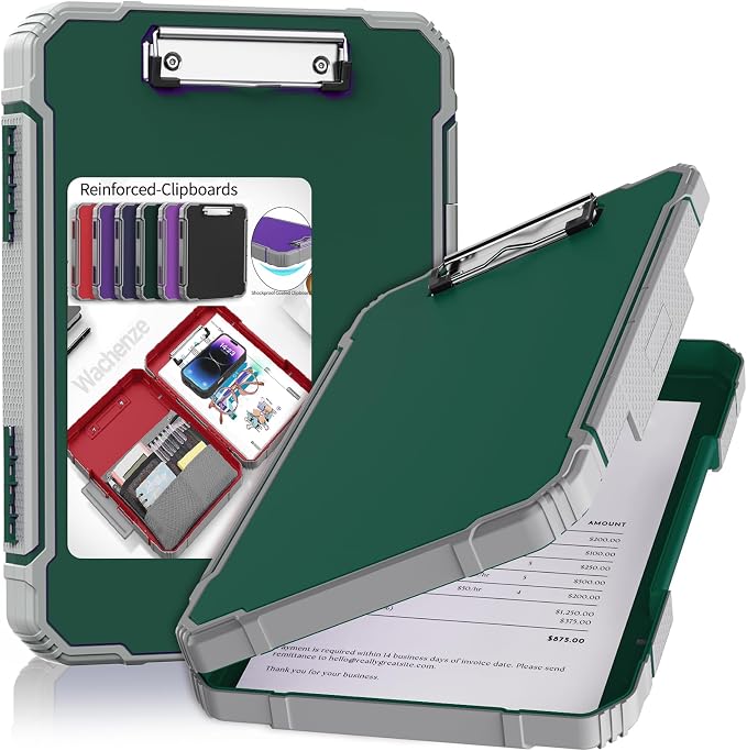 Thicker Clipboard with Storage, Internal Pen Pouch Included, A4 / Letter Size by HOME
