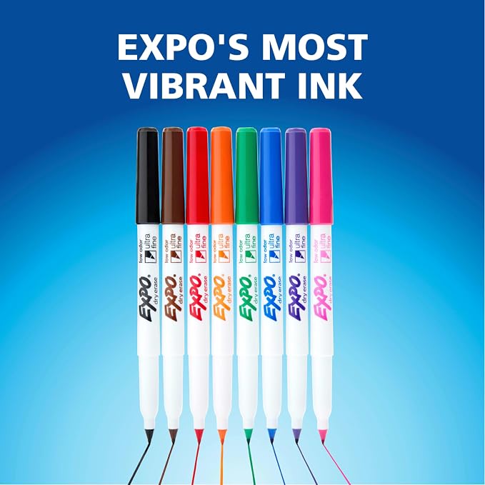 EXPO Dry Erase Markers, Low Odor Ink, Ultra Fine Tip, Organization, School - Image 8