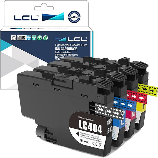 LCL LC404 Ink Cartridge Replacement for Brother LC 404 LC-404 LC404BK LC404BK LC404C LC404M LC404Y Ink for MFC-J1205W XL MFC-J1215 MFC-J1215W Printers (4 Pack,1 Black 1 Cyan 1 Magenta 1 Yellow)-DeskLoop Office