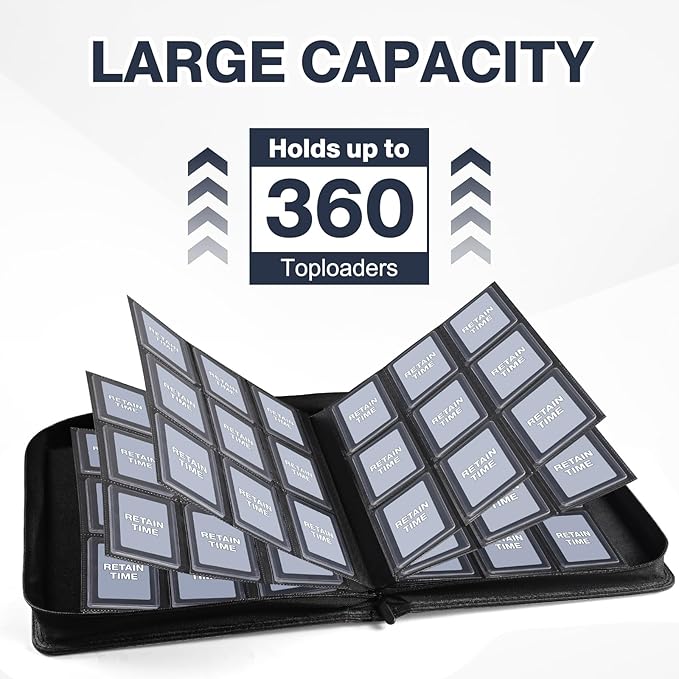 Toploader Binder, Holds 360 Toploader, 100 Toploaders INCLUDED, 9-Pocket PU - Image 4