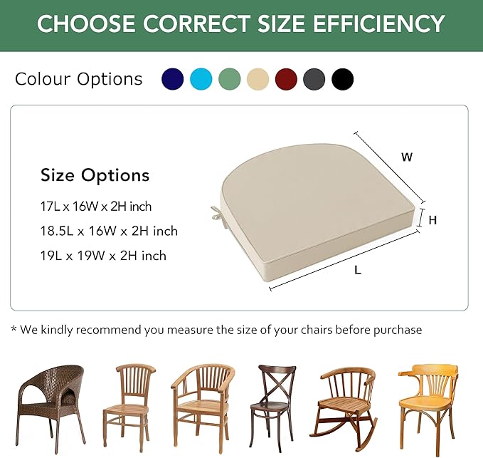 Outdoor Chair Cushions Set of 4: Waterproof & Fade Resistant Patio Furniture - Image 6