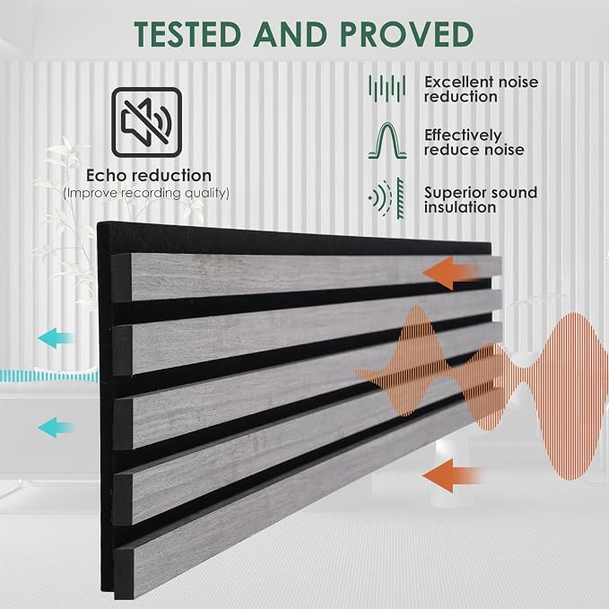 VallisCo 4-Piece Wood Slat Acoustic Panels - Image 3